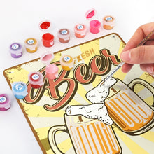 Afbeelding in Gallery-weergave laden, Schilderen op Nummer Metalen Poster - Vers Bier Twee Pullen