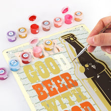 Afbeelding in Gallery-weergave laden, Schilderen op Nummer Metalen Poster - Goed Bier met Goede Vrienden