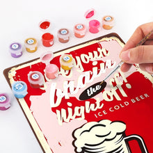 Afbeelding in Gallery-weergave laden, Schilderen op Nummer Metalen Poster - Gun je brein een avond vrijaf