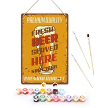 Afbeelding in Gallery-weergave laden, Schilderen op Nummer Metalen Poster - Vers Bier Hier Geserveerd Figured&#39;Art