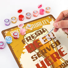 Afbeelding in Gallery-weergave laden, Schilderen op Nummer Metalen Poster - Vers Bier Hier Geserveerd