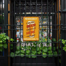 Afbeelding in Gallery-weergave laden, Schilderen op Nummer Metalen Poster - Vers Bier Hier Geserveerd