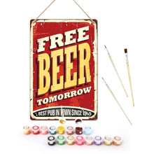 Afbeelding in Gallery-weergave laden, Schilderen op Nummer Metalen Poster - Gratis Bier Morgen Figured&#39;Art
