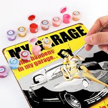 Afbeelding in Gallery-weergave laden, Schilderen op Nummer Metalen Poster - Mijn Garage, Mijn Regels