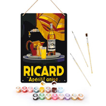 Afbeelding in Gallery-weergave laden, Schilderen op Nummer Metalen Poster - Ricard Aperitief Anijs Zwart Figured&#39;Art