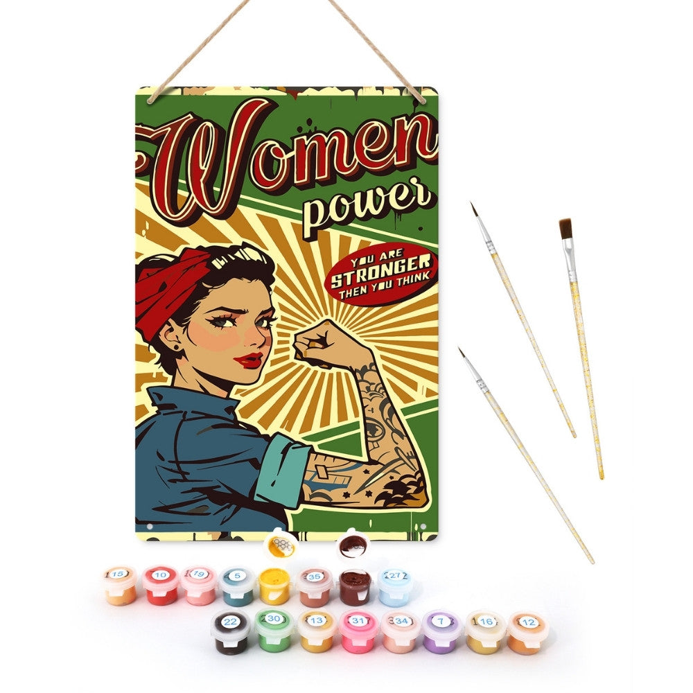 Schilderen op Nummer Metalen Poster - Vrouwenpower Figured'Art