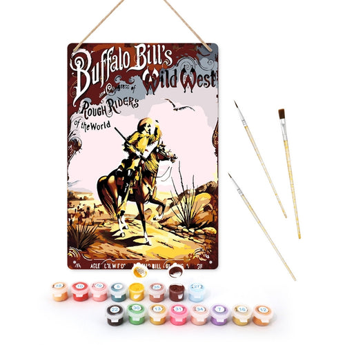 Schilderen op Nummer Metalen Poster - Buffalo Bills Wilde Westen Figured'Art