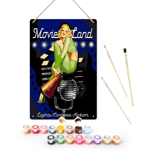 Schilderen op Nummer Metalen Poster - Filmland Figured'Art