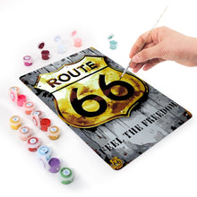 Afbeelding in Gallery-weergave laden, Schilderen op Nummer Metalen Poster - Route 66