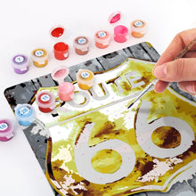 Afbeelding in Gallery-weergave laden, Schilderen op Nummer Metalen Poster - Route 66