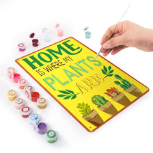 Afbeelding in Gallery-weergave laden, Schilderen op Nummer Metalen Poster - Thuis is waar mijn planten zijn