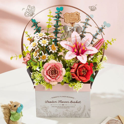 3D Puzzel - Houten Bloemenmand