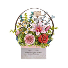 Afbeelding in Gallery-weergave laden, 3D Puzzel - Houten Bloemenmand