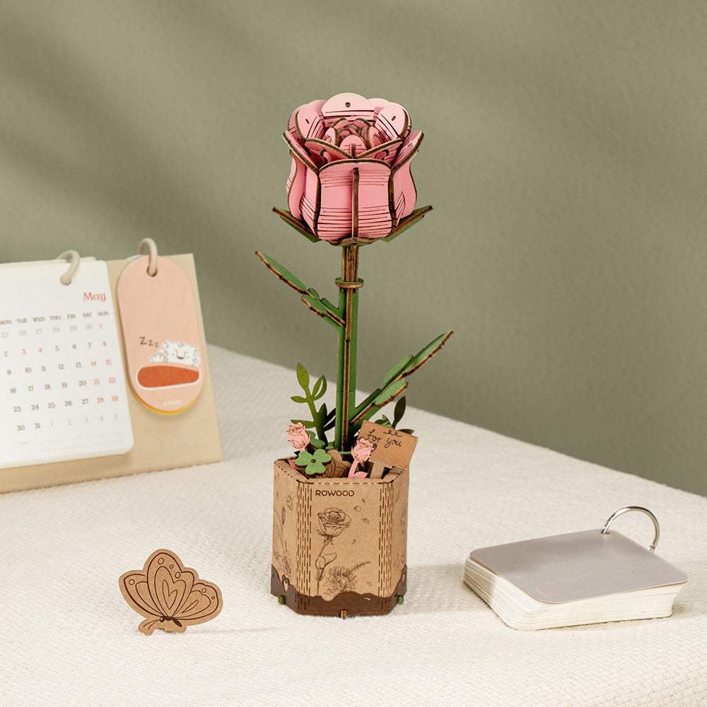 3D Puzzel - Roze roos