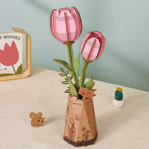 3D Puzzel - Roze Tulp