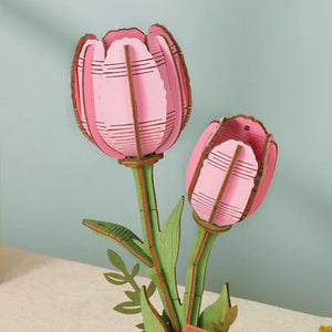 3D Puzzel - Roze Tulp