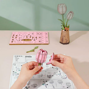 3D Puzzel - Roze Tulp