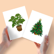 Afbeelding in Gallery-weergave laden, Mini Diamond Painting 15x20cm (2 stuks) - Kerstboom en Kamerplant