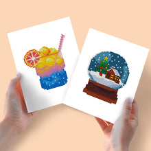 Afbeelding in Gallery-weergave laden, Mini Diamond Painting 15x20cm (2 stuks) - Zomersmoothie en Wintersneeuwbol
