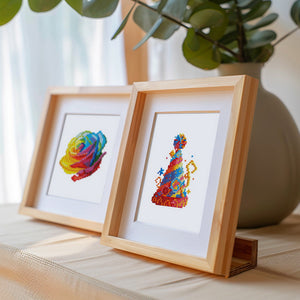 Mini Diamond Painting 15x20cm (2 stuks) - Kerstcadeaus en Gekleurde Silhouet