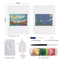Afbeelding in Gallery-weergave laden, Mini Diamond Painting 15x20cm (2 stuks) - Sterrennacht en Zon