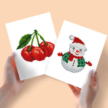 Afbeelding in Gallery-weergave laden, Mini Diamond Painting 15x20cm (2 stuks) - Kersen en Sneeuwpop