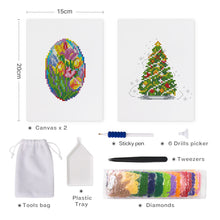 Afbeelding in Gallery-weergave laden, Mini Diamond Painting 15x20cm (2 stuks) - Paaseieren en Kerstbomen