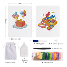 Afbeelding in Gallery-weergave laden, Mini Diamond Painting 15x20cm (2 stuks) - Dozen en Ballonnen