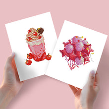 Afbeelding in Gallery-weergave laden, Mini Diamond Painting 15x20cm (2 stukken) - Dranken en Bloemen