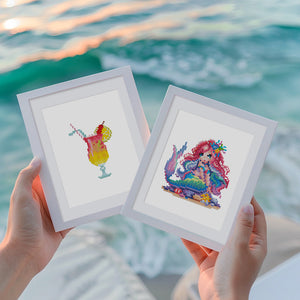 Mini Diamond Painting 15x20cm (2 stuks) - Cocktail en Cupcake