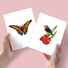 Afbeelding in Gallery-weergave laden, Mini Diamond Painting 15x20cm (2 stuks) - Vlinder en Vogel