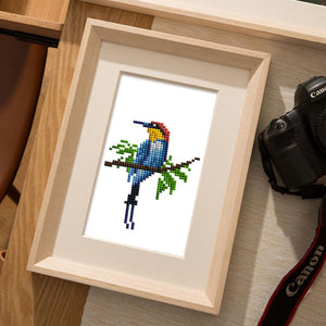 Mini Diamond Painting 15x20cm (2 stuks) - Design Vlinder en Vogel