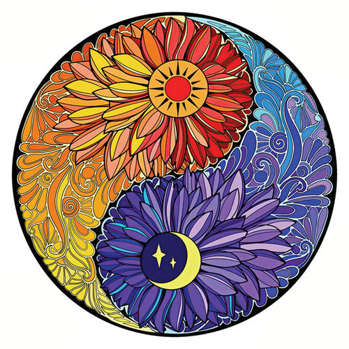 Houten Puzzel - Zon en Maan Yin Yang