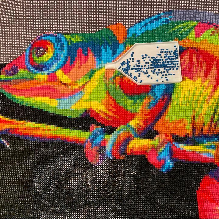 Marie en haar eerste diamond painting