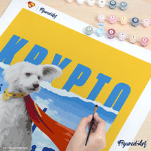 Afbeelding in Gallery-weergave laden, Schilderen op Nummer - Superman - Krypto met skyline