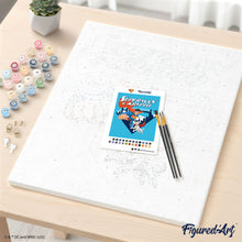 Afbeelding in Gallery-weergave laden, Schilderen op Nummer - Superman &amp; Krypto met skyline 1
