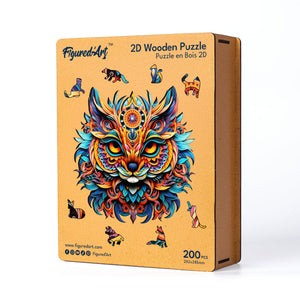 Houten puzzel voor volwassenen en kinderen, kitten in de herfst, cirkelvormige unieke puzzel, houten puzzel voor volwassenen, met geschenkdoos van hout (L-280 stuks Houten puzzel voor volwassenen en kinderen, kitten in de herfst, cirkelvormige unieke puzzel, houten puzzel voor volwassenen, met geschenkdoos van hout (L-280 stuks