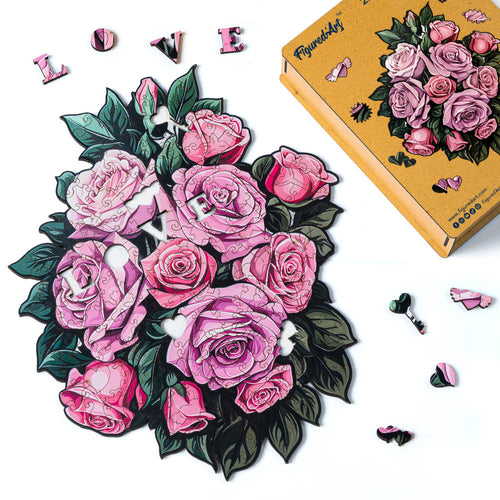 Houten Puzzel volwassenen - Boeket Rozen
