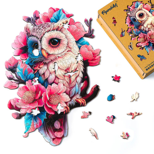 Houten Puzzel volwassenen - Bloemenuil