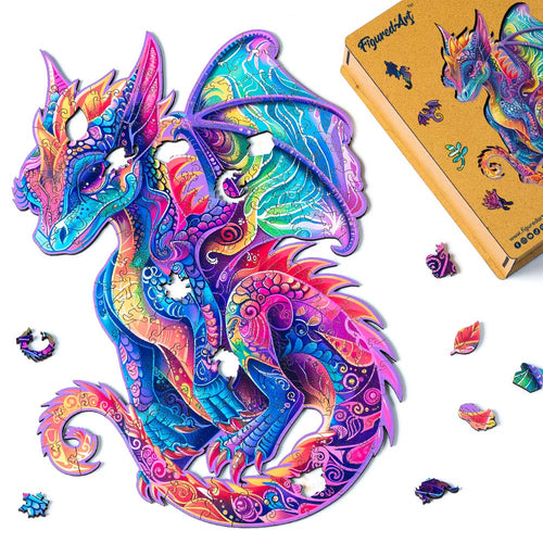 Houten Puzzel volwassenen - Vibrerende Draak