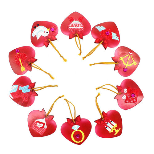 Kerstboomornament Liefde Set van 10 stuks