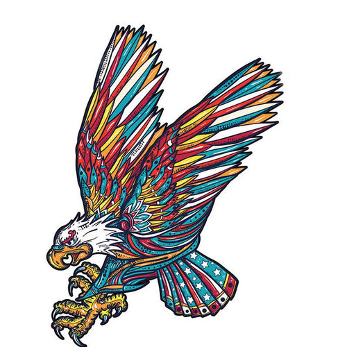 Houten Puzzel - Kleurrijke Adelaar