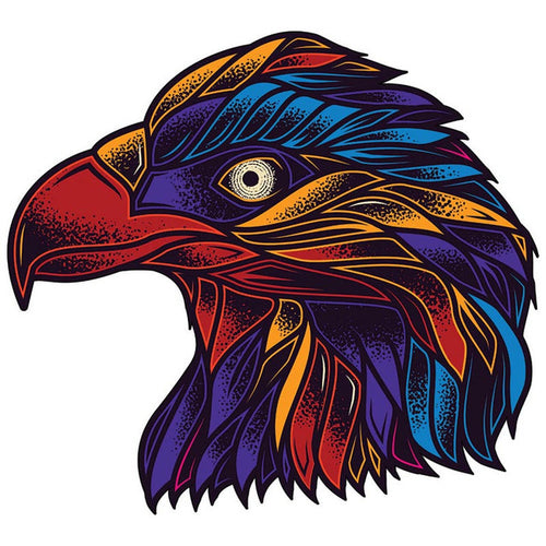 Houten Puzzel - Kleurrijke Adelaarskop