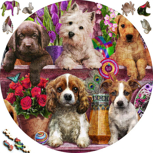 Houten Puzzel - Puppy Blokfeest