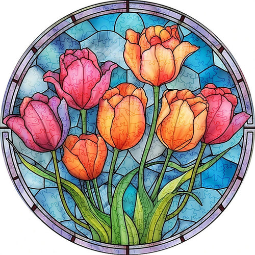 Houten Puzzel - Tulpen