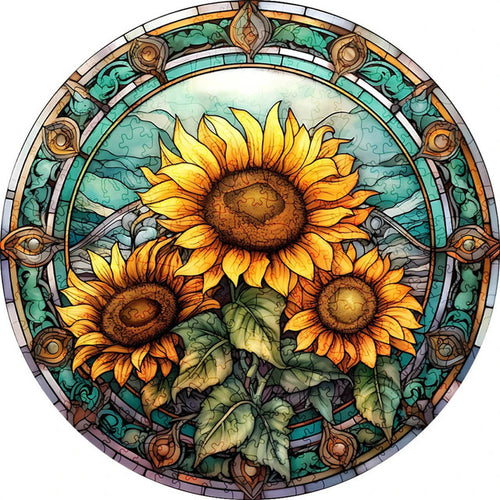 Houten Puzzel - Zonnebloemen