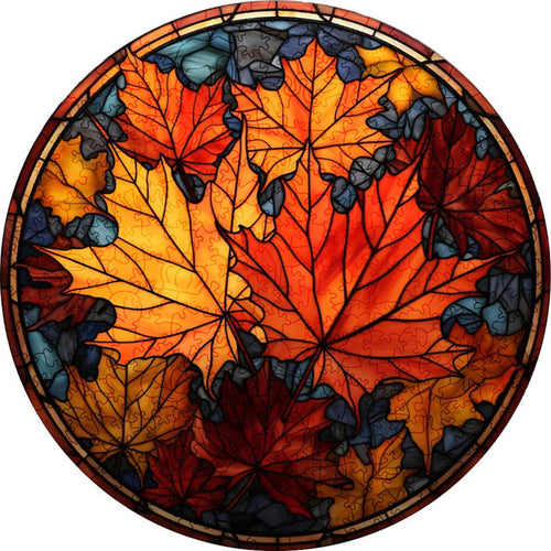 Houten Puzzel - Herfstbladeren