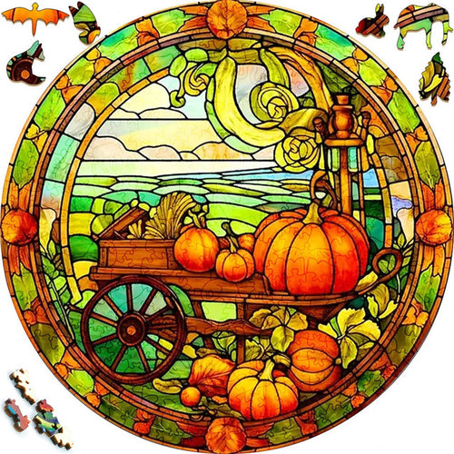 Houten Puzzel - Pompoenkar