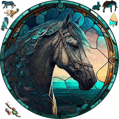 Houten Puzzel - Humeurige Paard