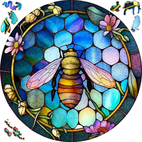 Houten Puzzel - Pastelbij